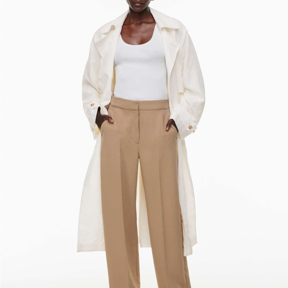 Aritzia Tan High-Waisted Trousers limitless